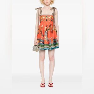 Alemais Rocco fruit-print tie-strap mini dress